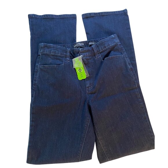 Susan Graver Women's Dark Blue Denim Bootcut Jeans Size 2 Tall - Picture 2 of 10